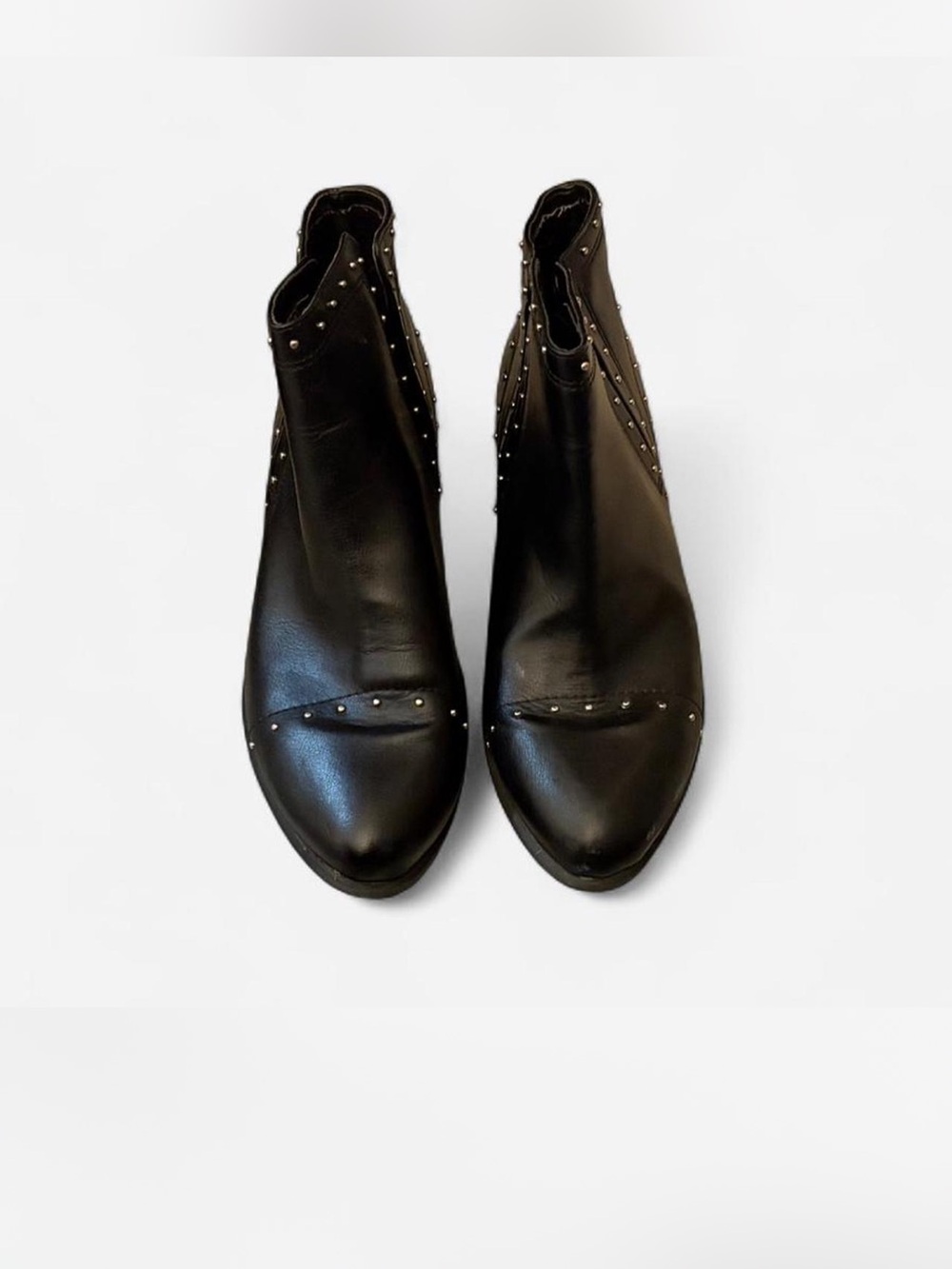 Black Studded Hunter Ankle Boots - Women